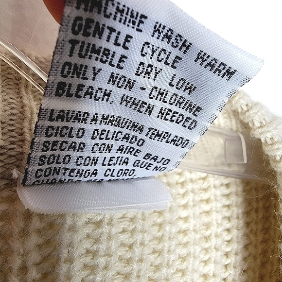 Vintage women's cardigan sweater 2x long sleeve button down cream tan cardigan - Picture 9 of 14